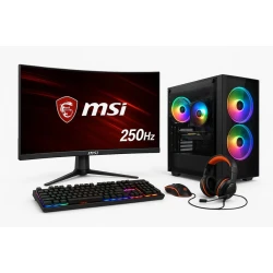 Комплект настольного компьютера RTX 3060 с процессором i5-14600K, 32 ГБ ОЗУ, 1 ТБ NVMe, 1 ТБ HDD, 1 ТБ SSD, 27-дюймовый монитор MSI 250 Гц, мощный игровой ПК