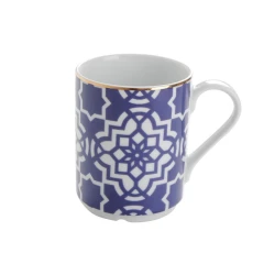 Кружка Porland Morocco Desen7, фарфор, белая/фиолетовая, 340 мл Кружка Porland Morocco Desen7, фарфор, белая/фиолетовая, 340 мл