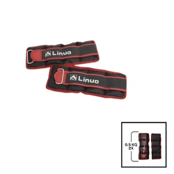 Əllər və ayaqlar üçün yük Gymnic Linuo 202022000083, qırmızı, 2 əd x 0.5 kq