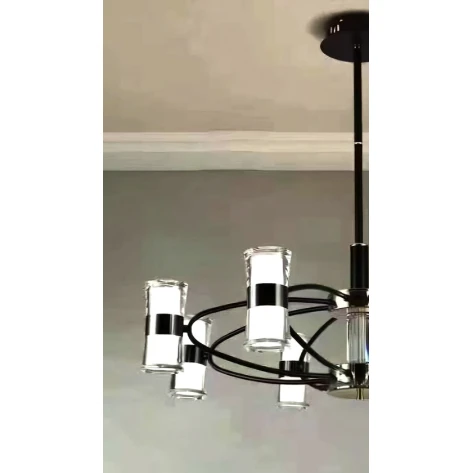 Люстра подвесная Şəms Aydınlatma 85027-12, 12xLED, черный/хром, металл/стекло - 8561-12 LED