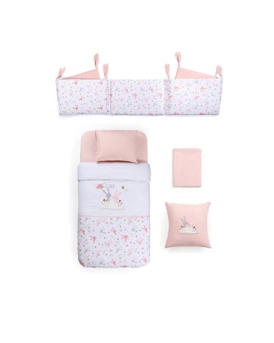 Uşaqlar üçün yataq dəsti Funna baby Rabbit Pink 70/80 sm, 7 əşya, örtük 100х150 sm, mələfə 130х190 sm, yastıq üzü 45х35 sm