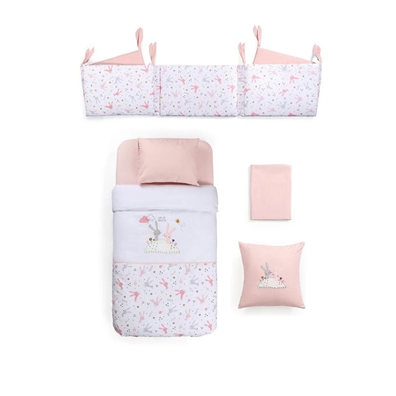 Комплект детского постельного белья Funna baby Rabbit Pink 70/80 см, 7 предметов, покрывало 100х150 см, простыня 130х190 см, наволочка 45х35 см Комплект детского постельного белья Funna baby Rabbit Pink 70/80 см, 7 предметов, покрывало 100х150 см, простыня 130х190 см, наволочка 45х35 см