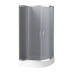 Душевая кабина Deante Funkia 90x90x185 см, полукруглая, закаленное стекло, хром/графит
