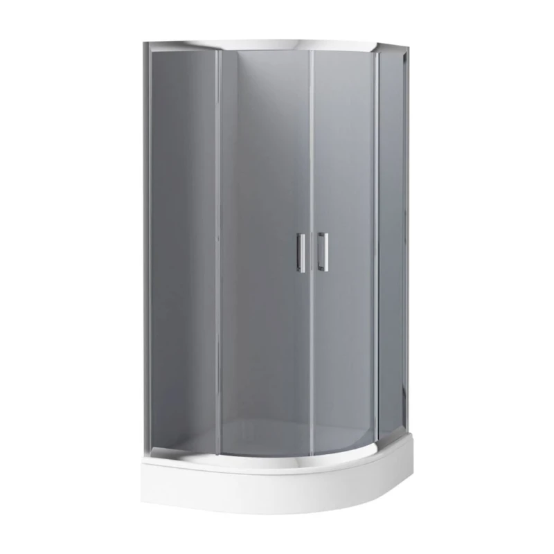 Душевая кабина Deante Funkia 90x90x185 см, полукруглая, закаленное стекло, хром/графит