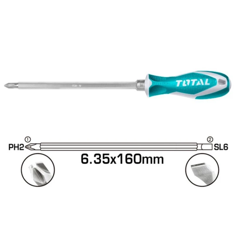 Отвертка Total THT250206 двухсторонняя
