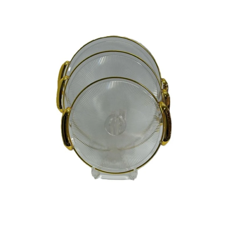 Набор подносов 04000252, 3 шт, акрил, прозрачный, 35 см, 32 см, 27 см