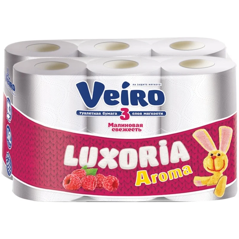 Туалетная бумага Veiro Luxoria, 3-х слойная, 12 рулонов, белая Туалетная бумага Veiro Luxoria, 3-х слойная, 12 рулонов, белая