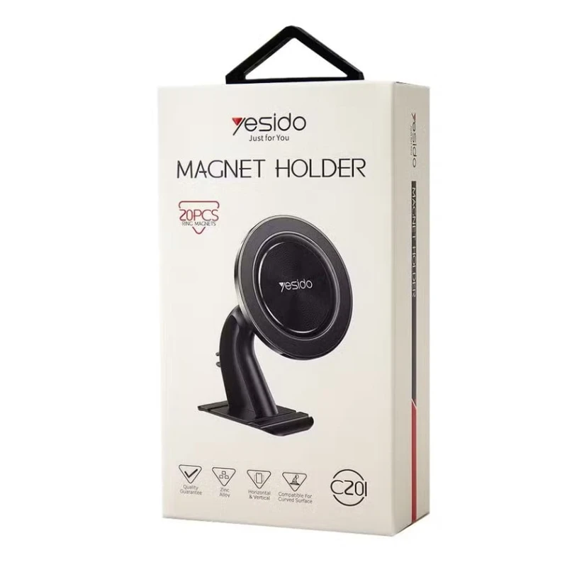Магнитный автомобильный держатель для телефона Yesido C201 for Apple iPhone 12 to 15 Black