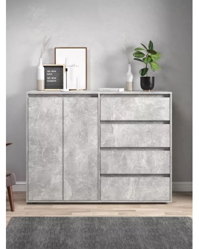 Komod Skand Big Beton, 108х39х140 sm, LDSP, boz