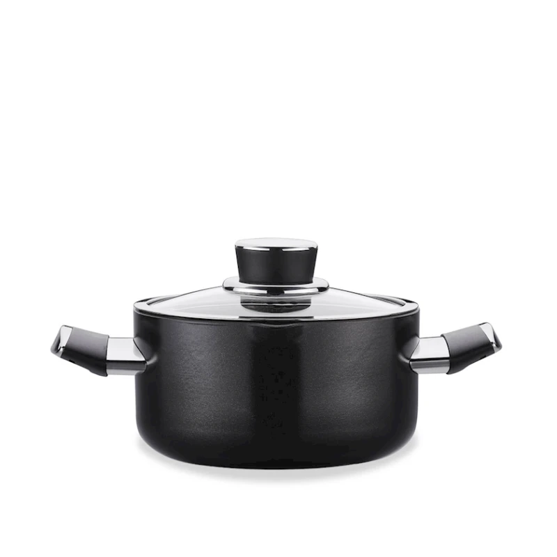 Кастрюля Korkmaz Lena A3881, 20x10.5 см, черная