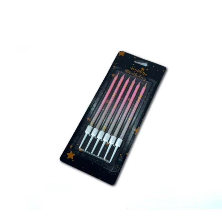 Набор свечей для торта Gradient White-Pink, 6 шт