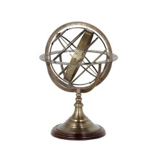 Dekorativ fiqur Eichholtz Globe Qlobus, 16x29 sm, bürünc/dəmir/taxta, qızılı