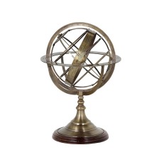 Dekorativ fiqur Eichholtz Globe Qlobus, 16x29 sm, bürünc/dəmir/taxta, qızılı