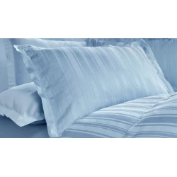 Комплект постельного белья Yataş Shelly, пододеяльник 200x220 см, простыня 260x240 см, наволочка 50х70 см (2 шт), двуспальный, бамбук/хлопок, голубой