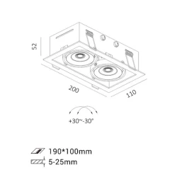 Спот Lustore CUBE 2 WT, белый