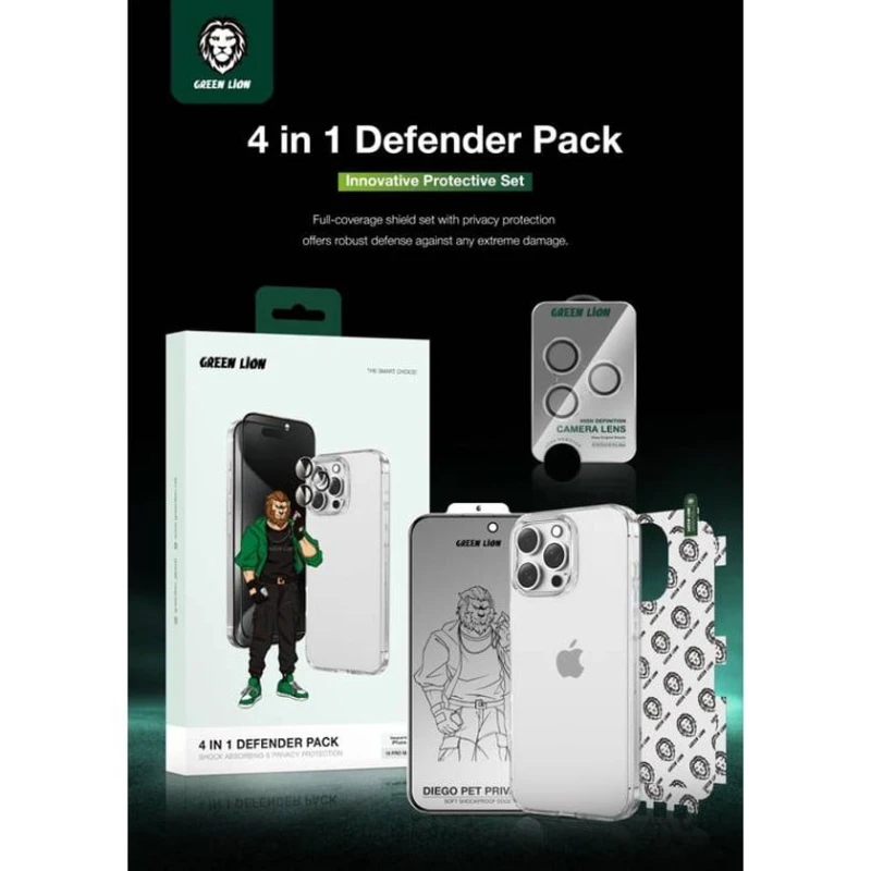 Green Lion 4in1 Defender Pack apple 16 pro GN4N1DP16PPY
