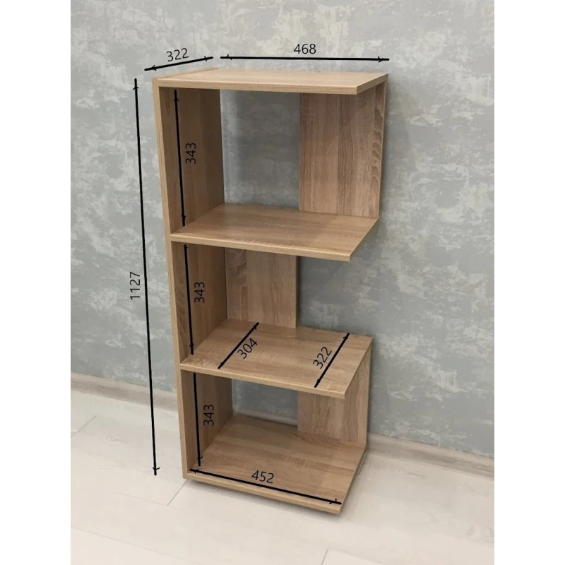 Стеллаж 3563_StellajSimpleSomona 113x46x32 см, ЛДСП, бежевый Стеллаж 3563_StellajSimpleSomona 113x46x32 см, ЛДСП, бежевый