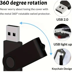 Флеш-карта Swivel USB2.0 4 ГБ, чёрная Флеш-карта Swivel USB2.0 4 ГБ, чёрная