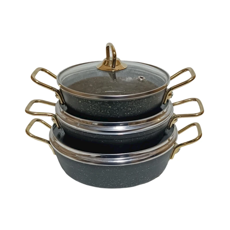 Набор сковородок Sahara SHA-00002766, гранит, разноцветный, 16/18/20 см Набор сковородок Sahara SHA-00002766, гранит, разноцветный, 16/18/20 см