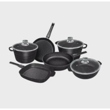 Qab-qacaq dəsti Burner Qranit, qranit, qara, 12 parça