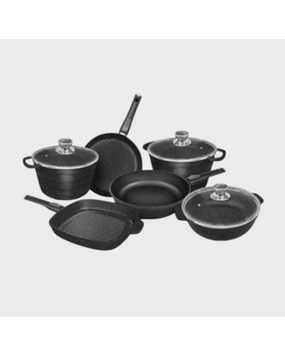 Qab-qacaq dəsti Burner Qranit, qranit, qara, 12 parça