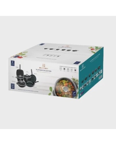 Qab-qacaq dəsti Burner Qranit, qranit, qara, 12 parça