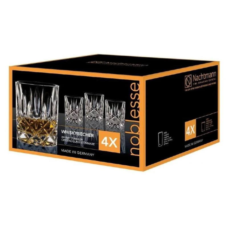 Набор стаканов для виски Nachtmann, 4 шт, 295 мл, хрусталь, прозрачный Набор стаканов для виски Nachtmann, 4 шт, 295 мл, хрусталь, прозрачный