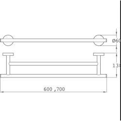 Держатель для полотенец Teka Alaior 17062020N2, двойной, черный