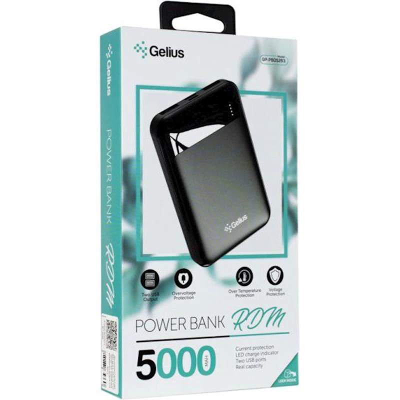 Xarici akkumulyator Gelius Pro RDM GP-PB05263 5000 mAh Black Xarici akkumulyator Gelius Pro RDM GP-PB05263 5000 mAh Black