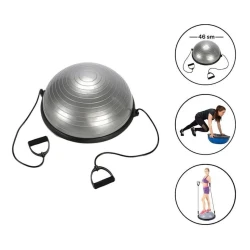 Балансировочный мяч с ручками WS0629, серый, 46 см