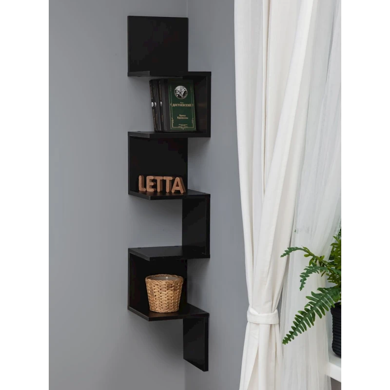 Полка Letta, коричневая, ЛДСП, 25.4х24х138 см Полка Letta, коричневая, ЛДСП, 25.4х24х138 см