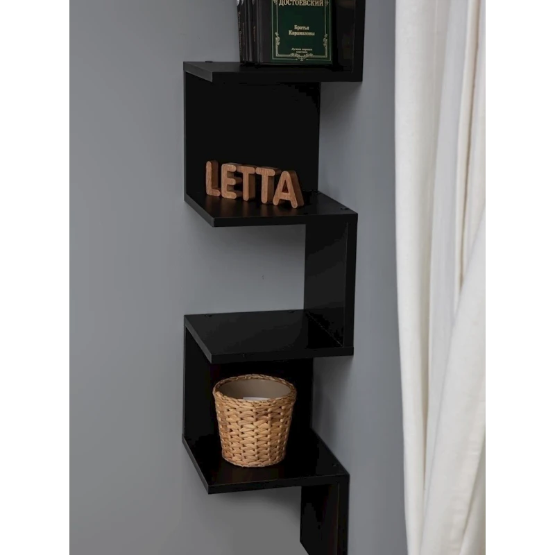 Полка Letta, коричневая, ЛДСП, 25.4х24х138 см Полка Letta, коричневая, ЛДСП, 25.4х24х138 см