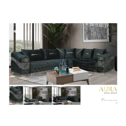 Диван Aura угловой, зеленый, 315/260x80x98 мм