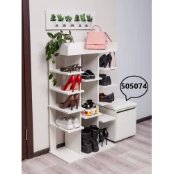 Подставка для обуви Letta, 119х35х69 см, ЛДСП, белая Подставка для обуви Letta, 119х35х69 см, ЛДСП, белая