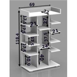 Подставка для обуви Letta, 119х35х69 см, ЛДСП, белая Подставка для обуви Letta, 119х35х69 см, ЛДСП, белая