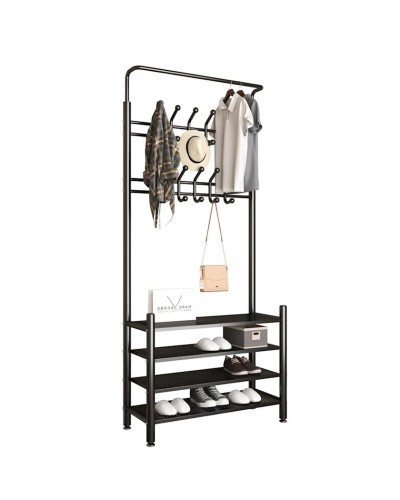 Rəfli asılqan NH-77A88A, 65x190 sm, metal, qara