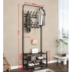 Вешалка с полками NH-77A88A, 65x190 см, металл, черная Вешалка с полками NH-77A88A, 65x190 см, металл, черная