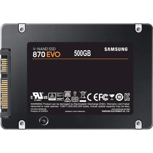 SSD yığıcı Samsung 500GB 870 EVO SATA III 2.5