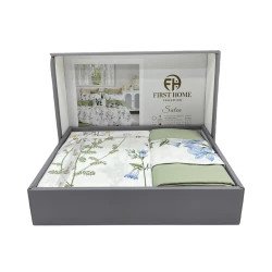 Yataq dəsti First Home SHA-00002709, yorğan üzü 160x220 sm, mələfə 170х240 sm, yastıq üzü 50х70 sm, birnəfərlik, pambıq, rəngbərəng