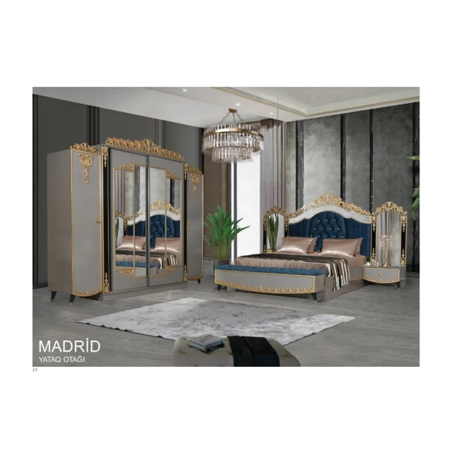 Спальный гарнитур Madrid, серый, Ламинат