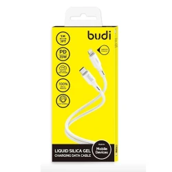 Кабель Budi DC256TL10W Type-C to Lightning 35W, 1 м, белый