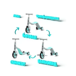 Üçtəkərli velosiped 3-ü 1-ndə azr0012 musiqili 1-4 yaş həm skooter, həm velosiped həm beqovel