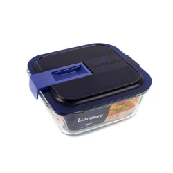 Контейнер для хранения продуктов Luminarc TBP296781205, 760 мл, 1 шт., 16x16x6 см, стекло/пластик, черный/прозрачный