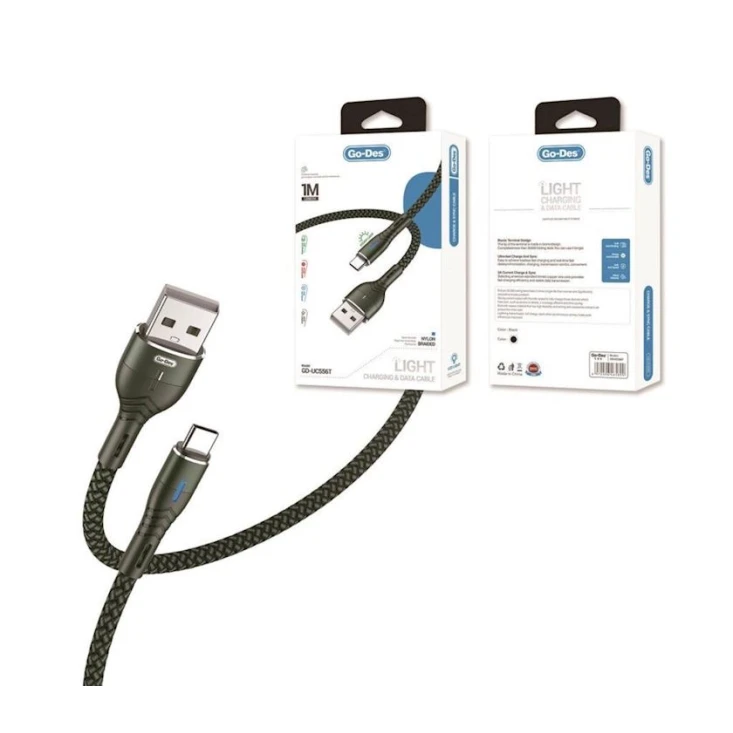 Кабель Go-Des GD-UC556T USB to Type-C, 1 м, черный
