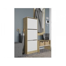 Тумба для обуви Art Mebel 43, ламинат, белая, 110х60х30 см