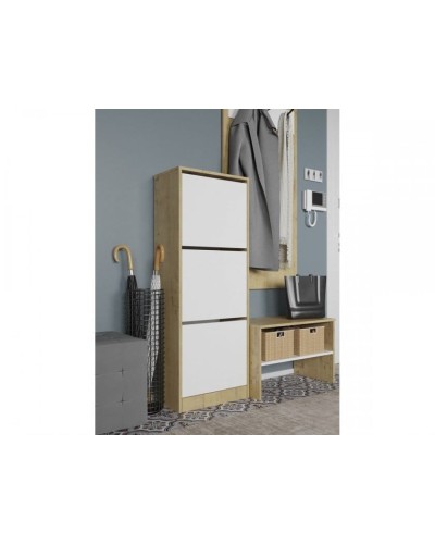 Тумба для обуви Art Mebel 43, ламинат, белая, 110х60х30 см