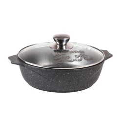 Жаровня Мечта Гранит 36701, 6 л, aлюминий, две ручки, с крышкой, серый Жаровня Мечта Гранит 36701, 6 л, aлюминий, две ручки, с крышкой, серый