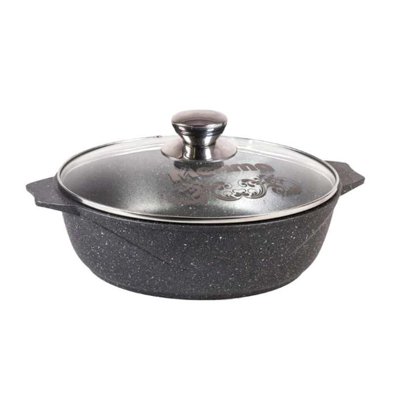 Жаровня Мечта Гранит 36701, 6 л, aлюминий, две ручки, с крышкой, серый Жаровня Мечта Гранит 36701, 6 л, aлюминий, две ручки, с крышкой, серый