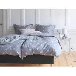 Yataq dəsti JYSK Ane, yorğan üzü 200x220, 2 yastıq üzü 50x70, ikinəfərlik, satin, boz