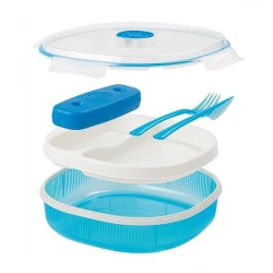 Süfrə ləvazimatları ilə lanç-boks Snips Lunch, plastik, mavi